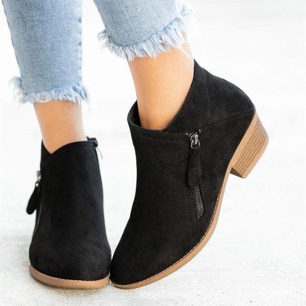 Imogen | Women's Suede Side-Zip Classic Ankle Boots
