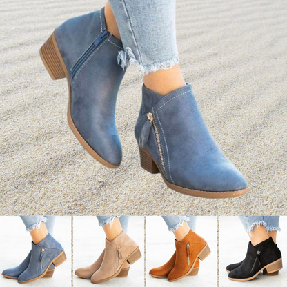 Imogen | Women's Suede Side-Zip Classic Ankle Boots