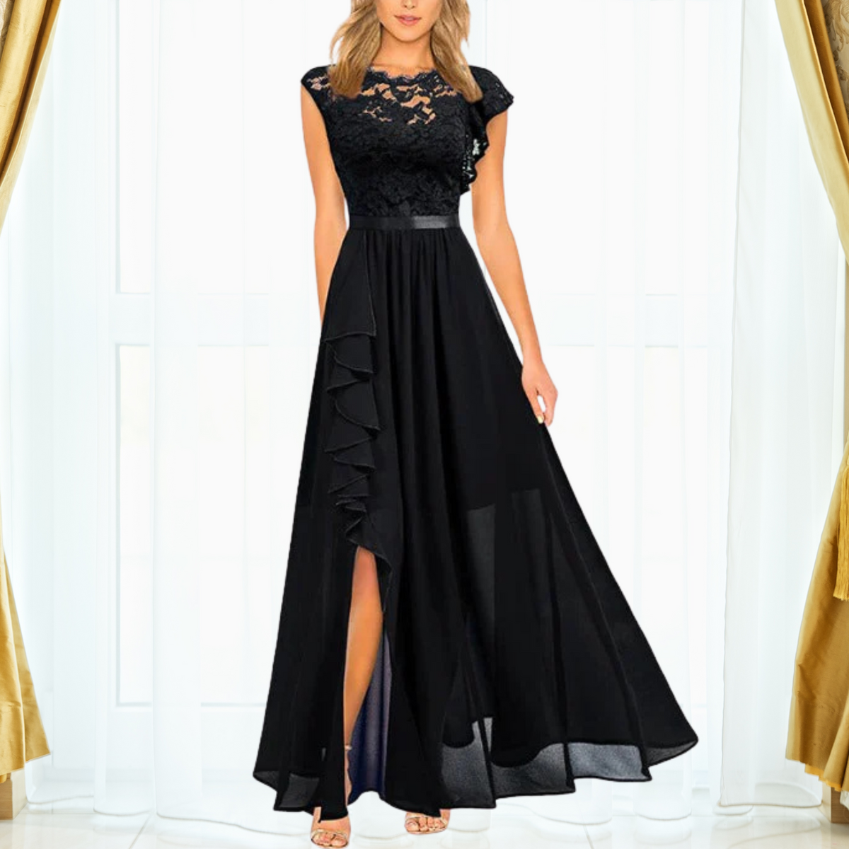 Isla | Women's Elegant Assymatric Evening Maxi Dress
