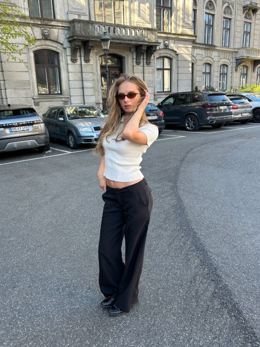 Jane | Women's Black Wide-Leg Tailored Pants