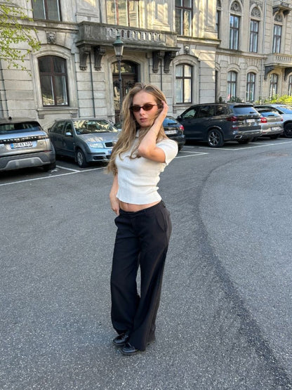 Jane | Women's Black Wide-Leg Tailored Pants