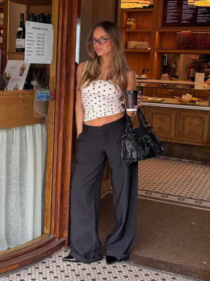 Jane | Women's Black Wide-Leg Tailored Pants