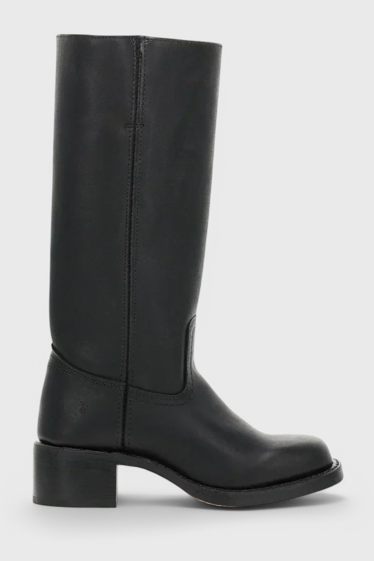 Joanne | Women's Leather Block Heel Knee High Boots