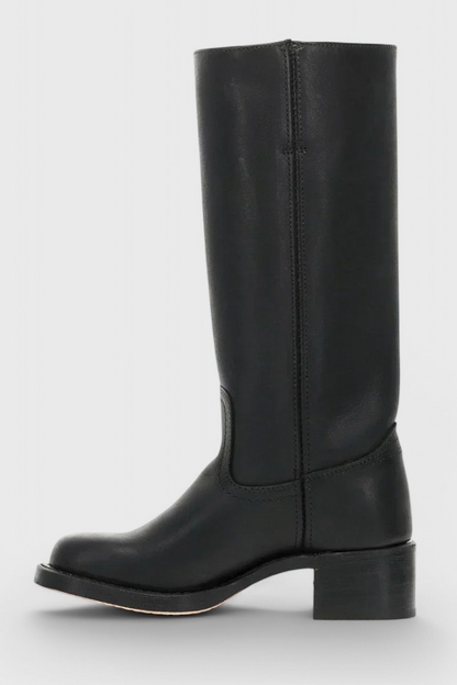 Joanne | Women's Leather Block Heel Knee High Boots