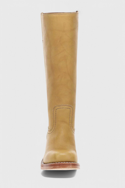 Joanne | Women's Leather Block Heel Knee High Boots