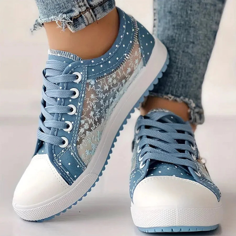 Kerry | Women's Embellished Lace-Up Denim Walking Shoes