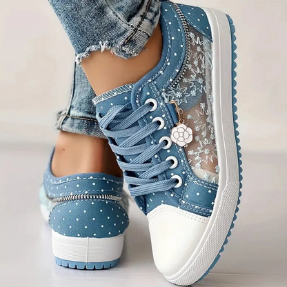 Kerry | Women's Embellished Lace-Up Denim Walking Shoes
