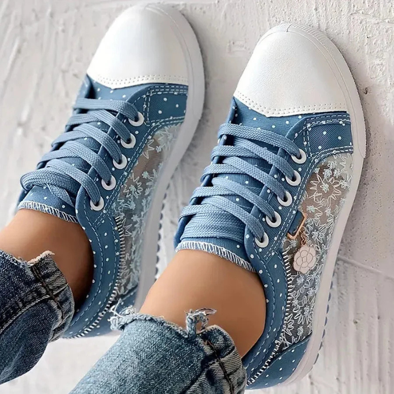 Kerry | Women's Embellished Lace-Up Denim Walking Shoes