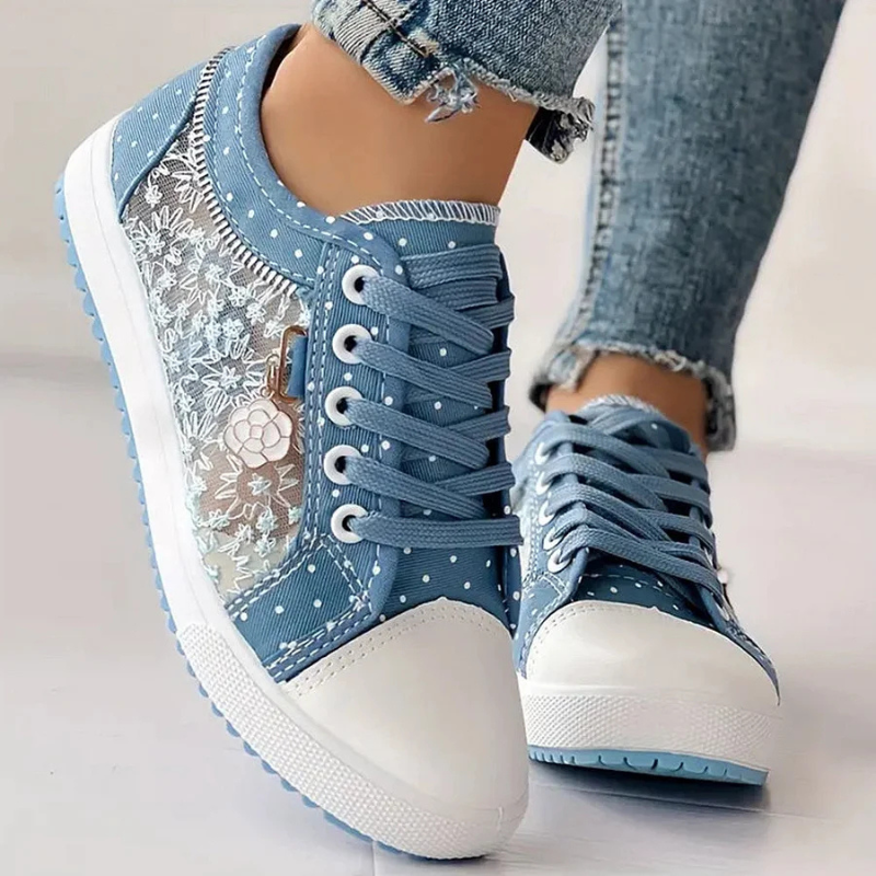Kerry | Women's Embellished Lace-Up Denim Walking Shoes