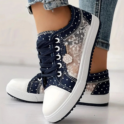 Kerry | Women's Embellished Lace-Up Denim Walking Shoes