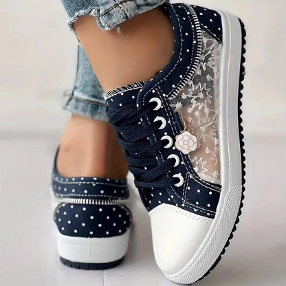 Kerry | Women's Embellished Lace-Up Denim Walking Shoes