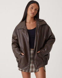 Kerry | Women's Vinage Leather Oversized Jacket