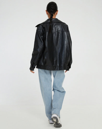 Kerry | Women's Vinage Leather Oversized Jacket
