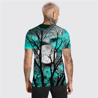 Jamie | Men's Halloween Moon Graphic Crew Neck T-Shirt