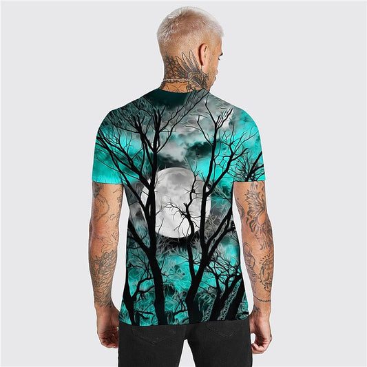 Jamie | Men's Halloween Moon Graphic Crew Neck T-Shirt