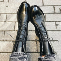Lesley | Women's Low Heel Lace-Up Boots