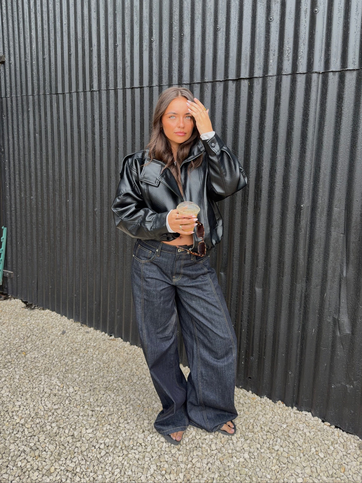 Lily | Women's Dark Wash Wide-Leg Denim Trousers