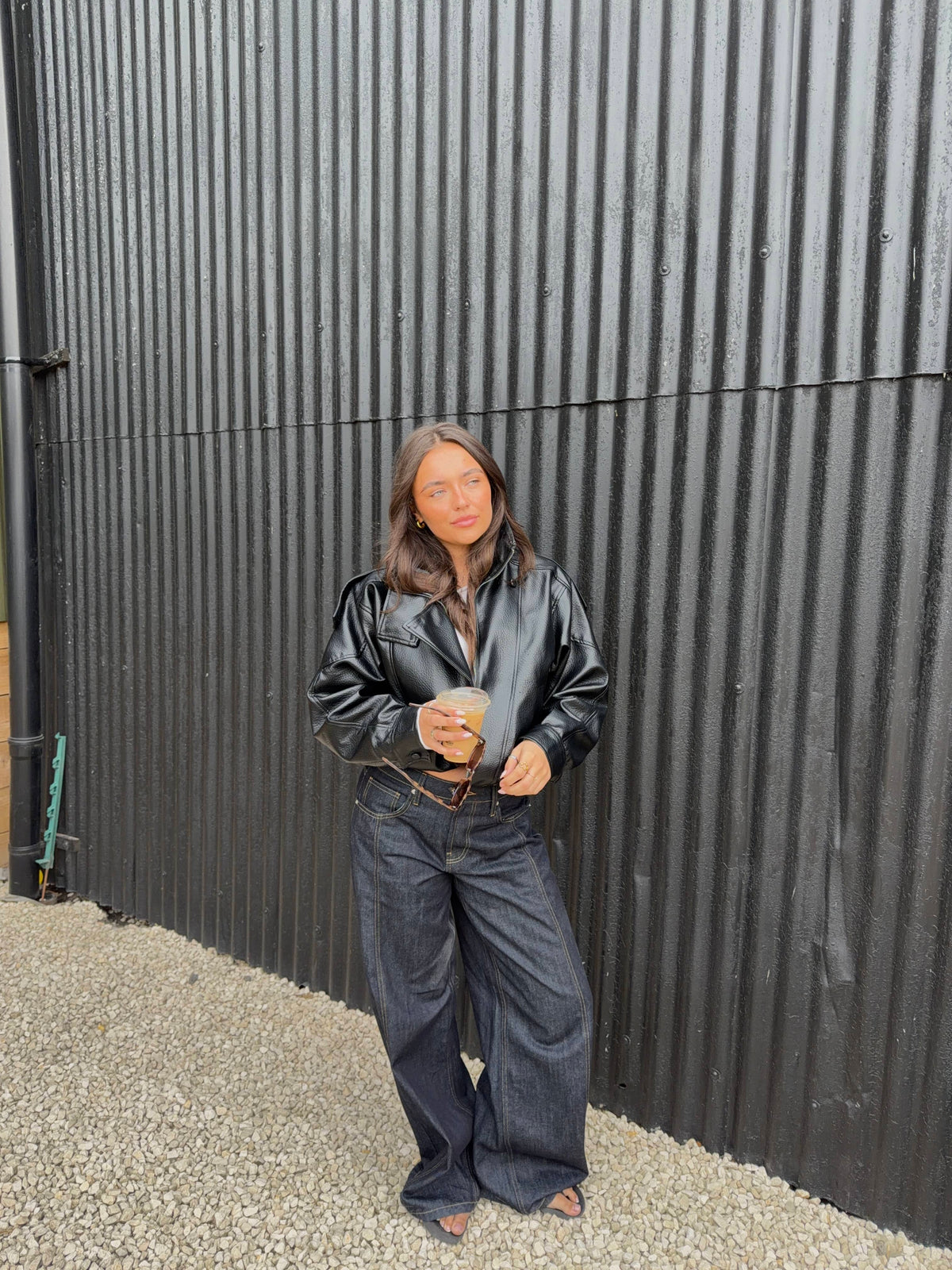 Lily | Women's Dark Wash Wide-Leg Denim Trousers