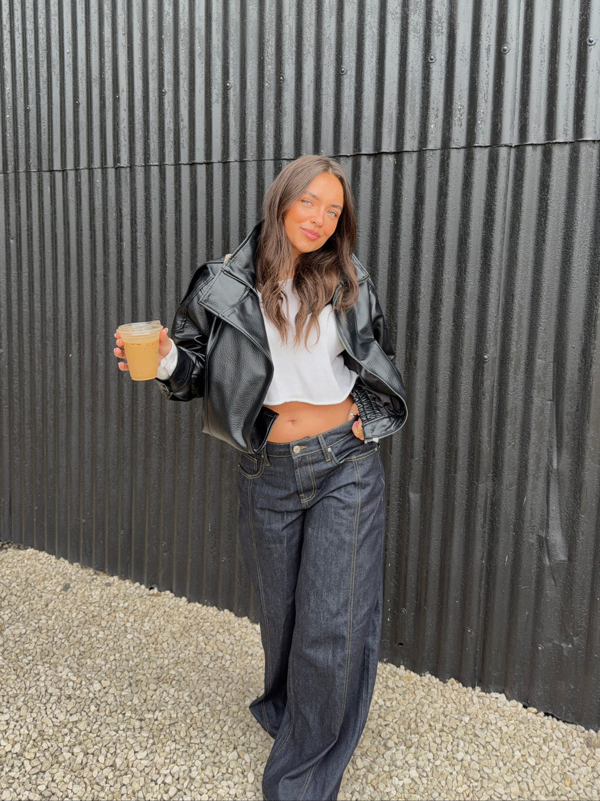 Lily | Women's Dark Wash Wide-Leg Denim Trousers