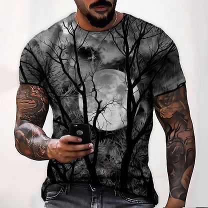Jamie | Men's Halloween Moon Graphic Crew Neck T-Shirt