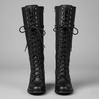 Lindsay | Women's Lace-Up Knee High Block Heel Boots