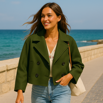 Michelle | Women's Cropped Double-Breasted Coat