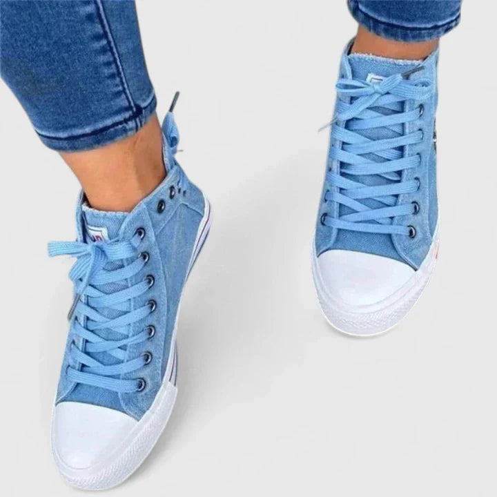 Millie | Women's Denim High-Top Lace-Up Walking Shoes