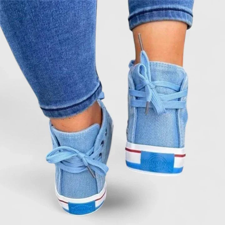 Millie | Women's Denim High-Top Lace-Up Walking Shoes