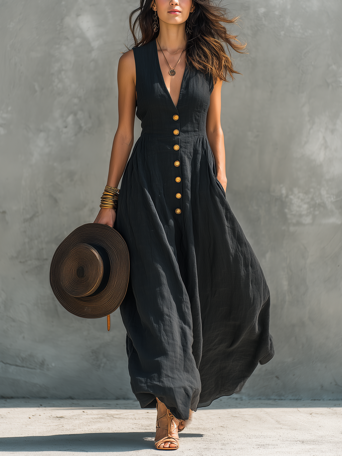 Eva | Women's Casual V-neck Maxi Dress