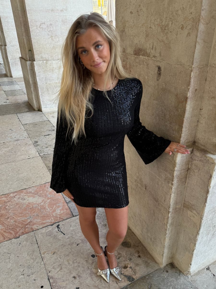 Nicola | Women's Sequined Mini Knit Dress