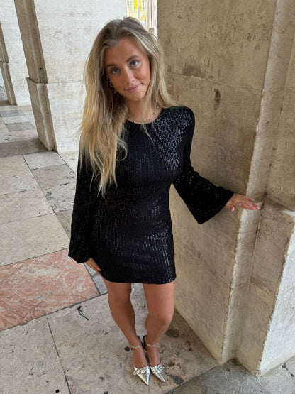 Nicola | Women's Sequined Mini Knit Dress