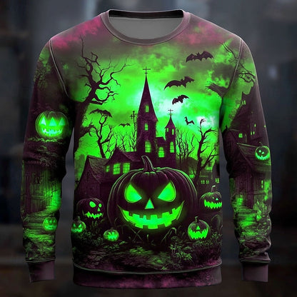 Frank | Men's Long-Sleeved Halloween Graphic Crew Neck Sweatshirt