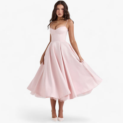 Olivia | Women's Fitted Bustier Midi Dress