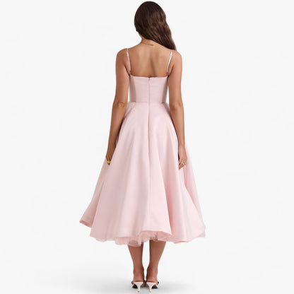 Olivia | Women's Fitted Bustier Midi Dress