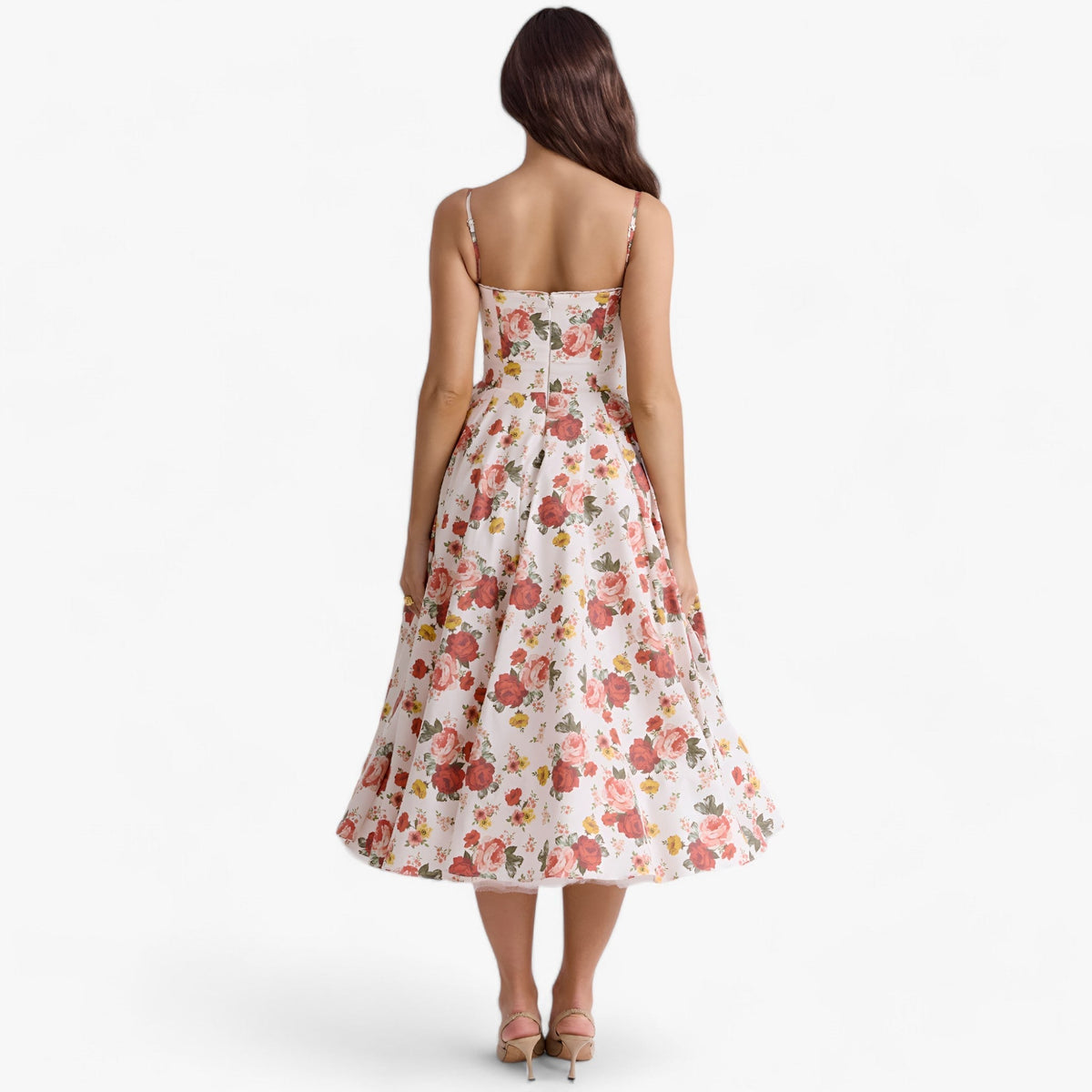 Olivia | Women's Fitted Bustier Midi Dress