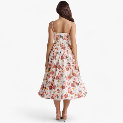 Olivia | Women's Fitted Bustier Midi Dress