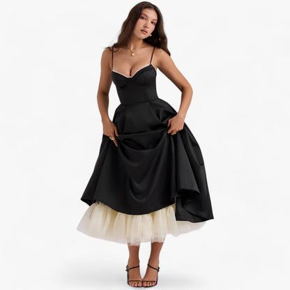 Olivia | Women's Fitted Bustier Midi Dress