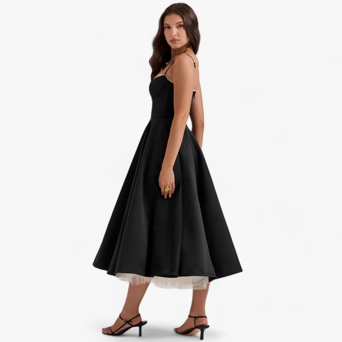 Olivia | Women's Fitted Bustier Midi Dress