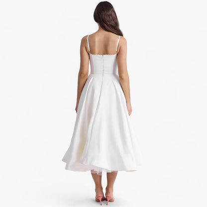 Olivia | Women's Fitted Bustier Midi Dress