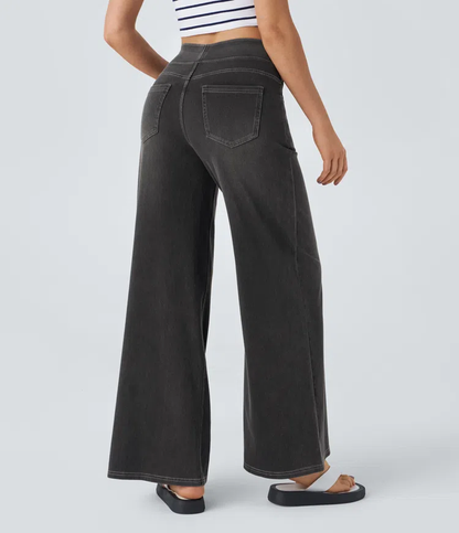Olivia | Women's High Stretch Waits Wide Leg Jeans