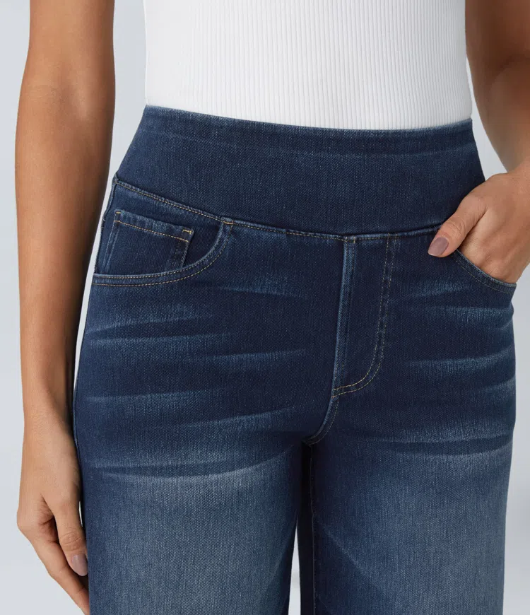 Olivia | Women's High Stretch Waits Wide Leg Jeans