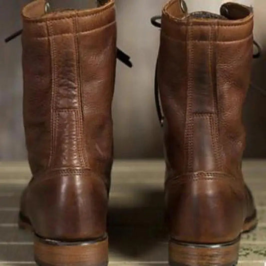 Gemma | Women's Classic Lace-Up Mid-Calf Boots
