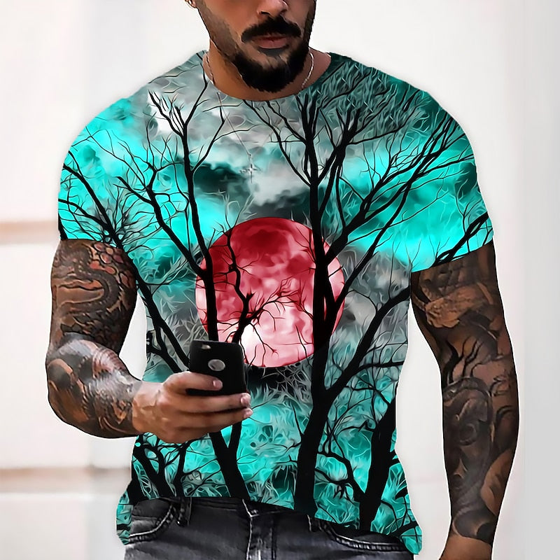 Jamie | Men's Halloween Moon Graphic Crew Neck T-Shirt