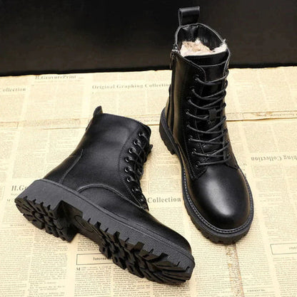 Piper | Women's Faux-Fur Lined Classic Platform Boots with Zip