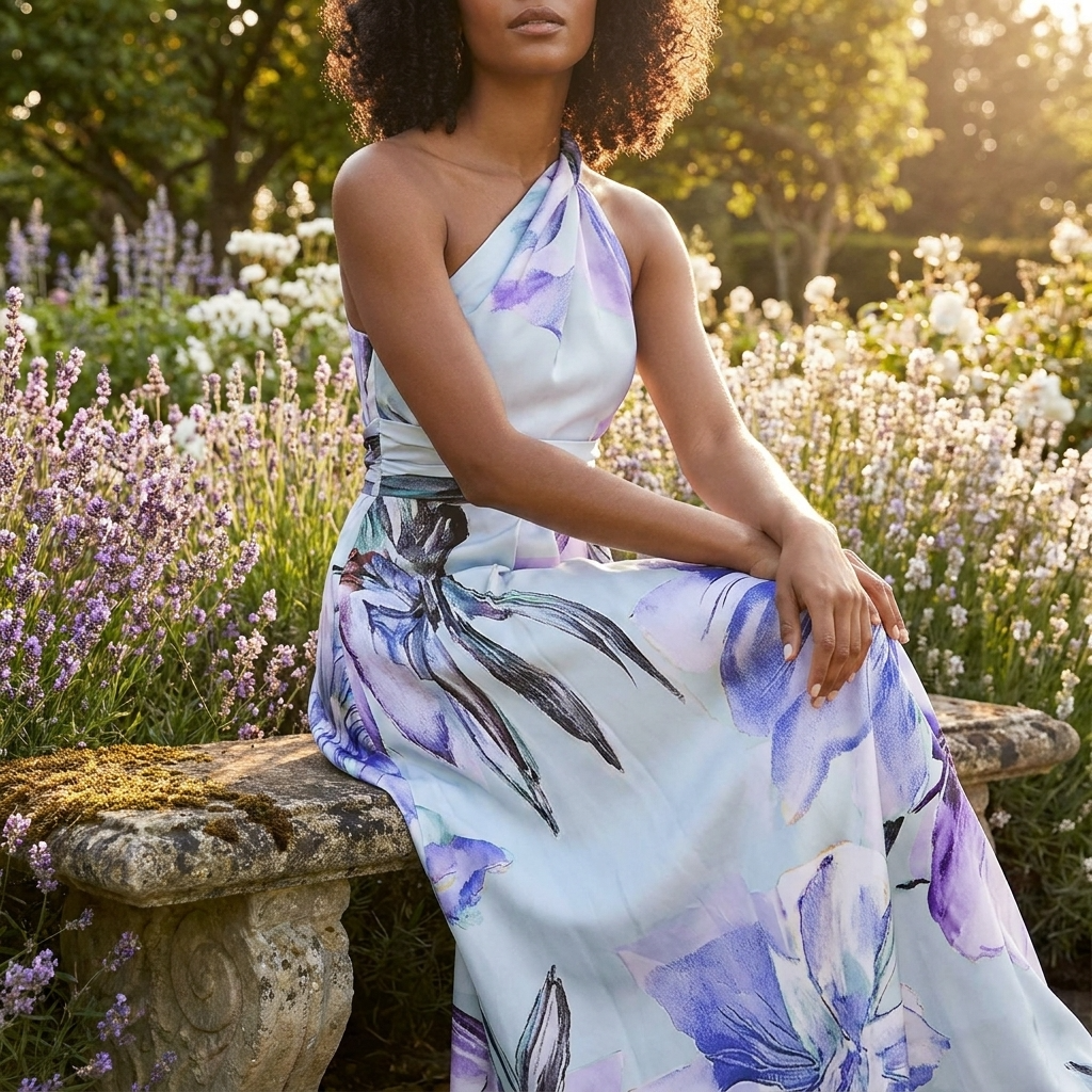 Piper | Women's Printed Floral Halterneck Maxi Dress