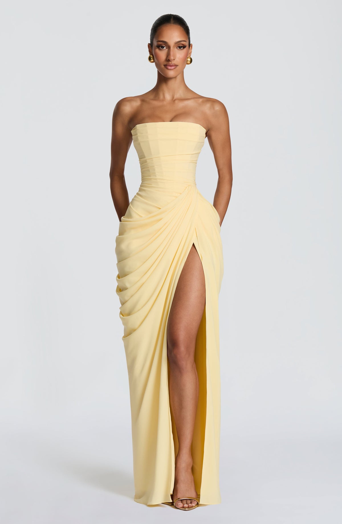 Piper | Women's Strapless Draped Corset Dress