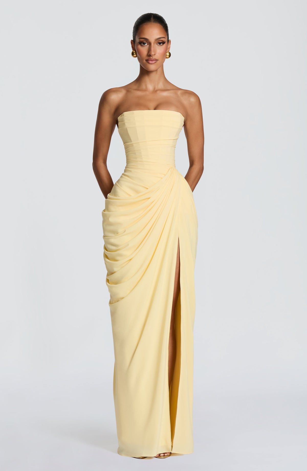 Piper | Women's Strapless Draped Corset Dress