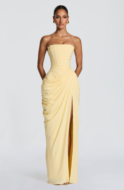 Piper | Women's Strapless Draped Corset Dress