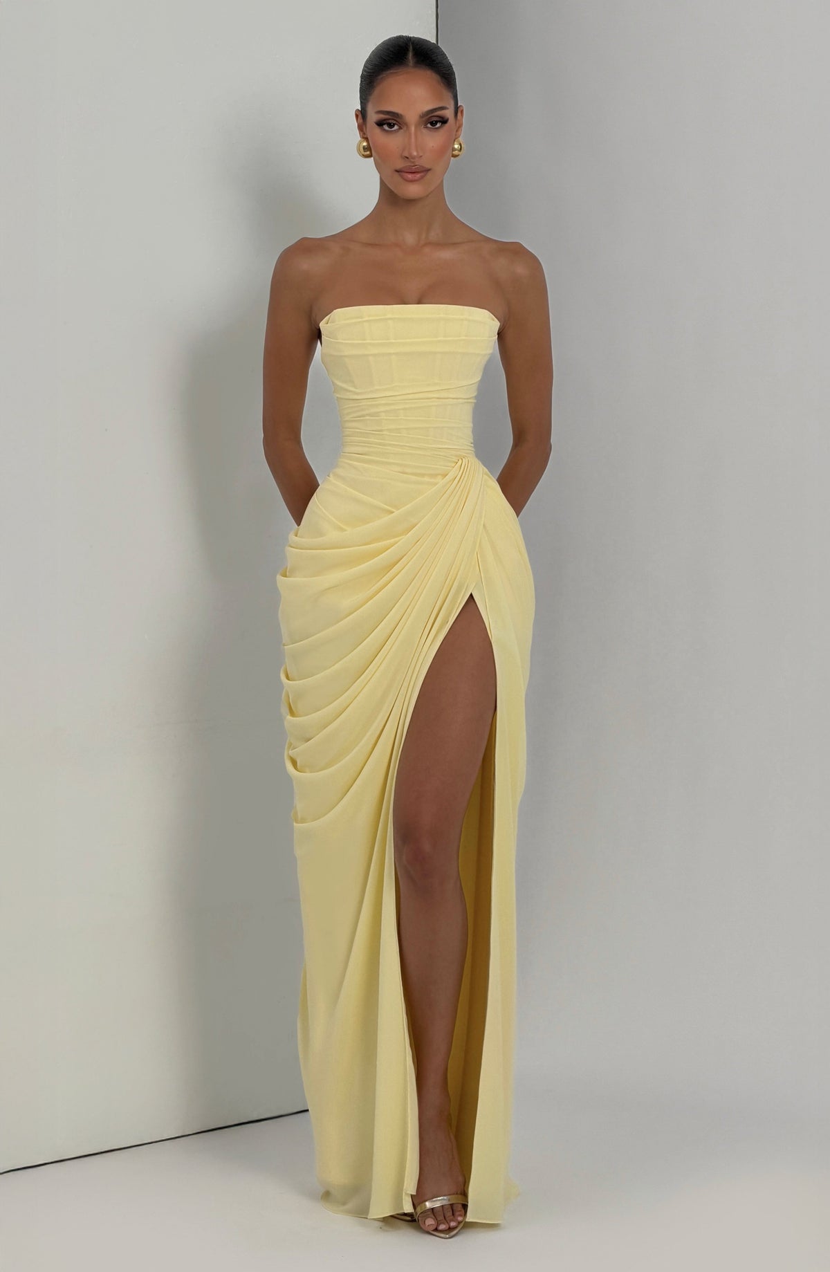 Piper | Women's Strapless Draped Corset Dress