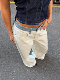 Leah | Women's Low-Rise Wide-Leg Striped Jeans